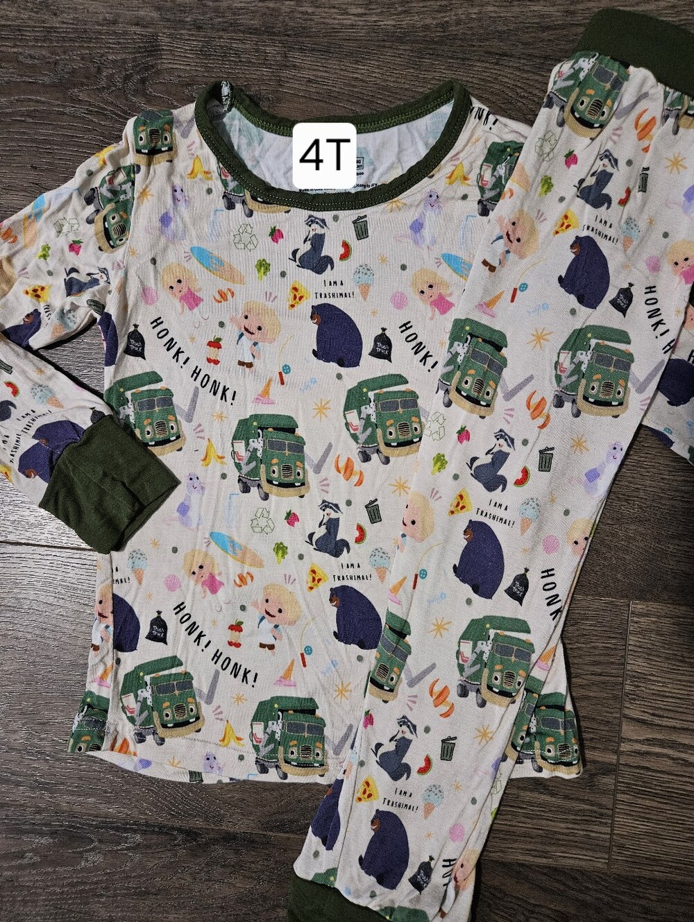 4T Trash Truck 2 Piece Bamboo Pajama